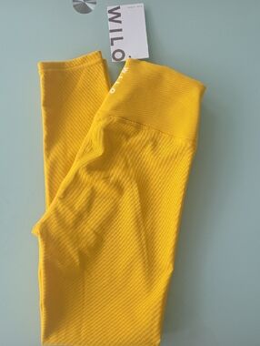 NWT Willow Bright Yellow/mustard Ribbed Leggings Size S